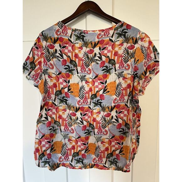 C&C California Women's Top 100% Linen Size 1X NWT - Picture 3 of 6